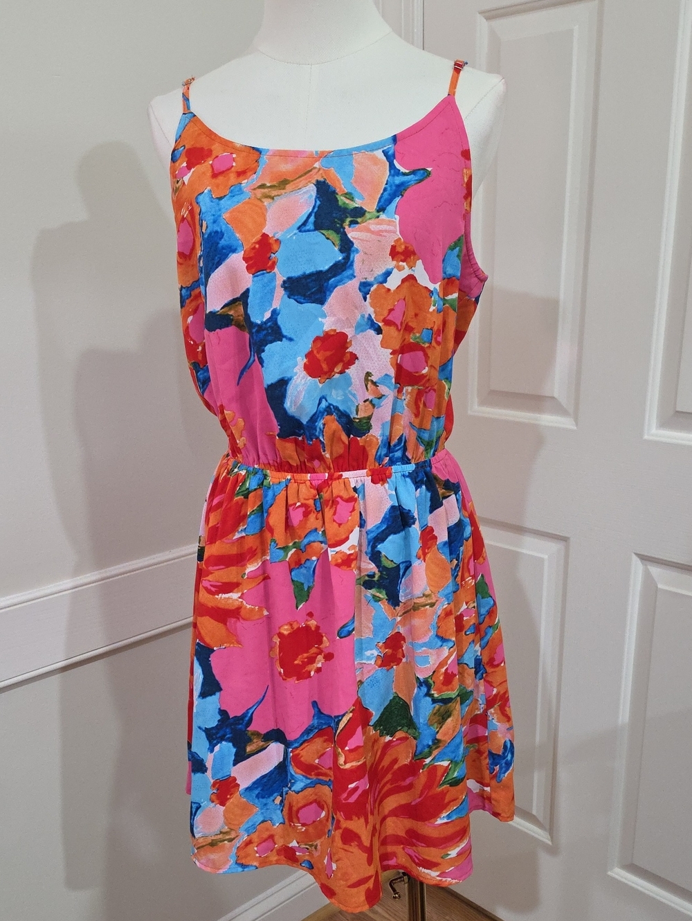 Magnolia Boutique Vibrant Watercolor Abstract Floral Sundress - Size M